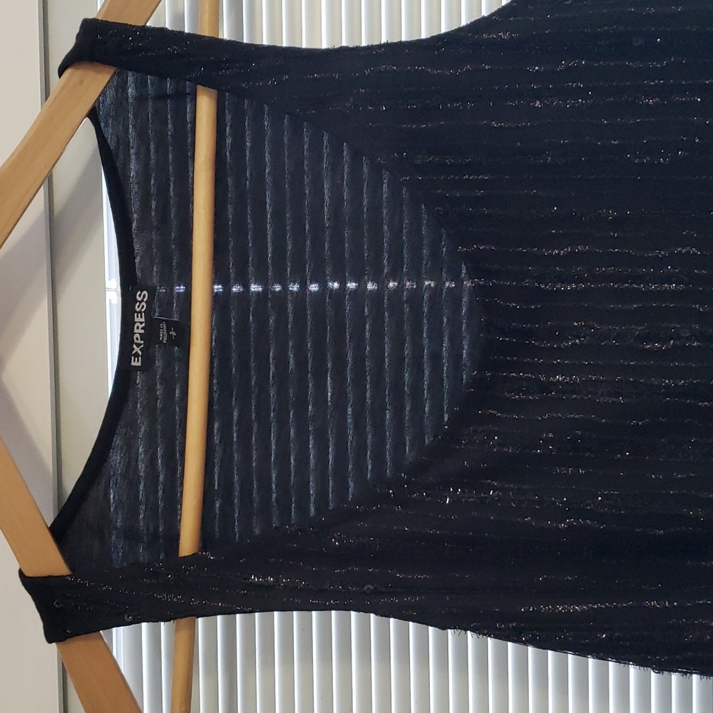 Express Black Shimmer Top size S